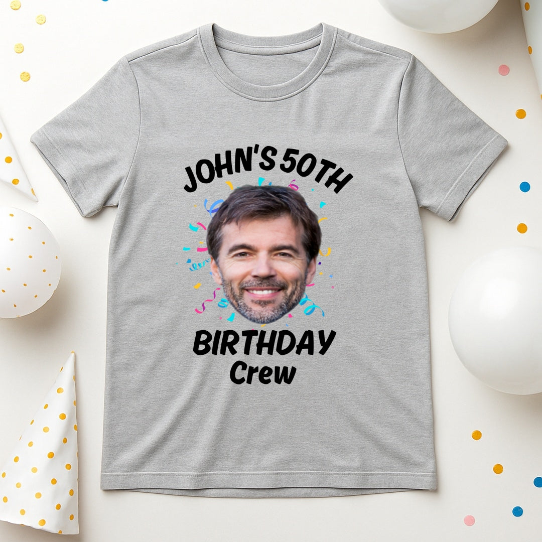 Custom It's My Birthday Face Name and Age Shirt, Funny Face Photo Shirt, Custom 50th Birthday Shirt,Funny Party 30th Birthday Matching Shirt