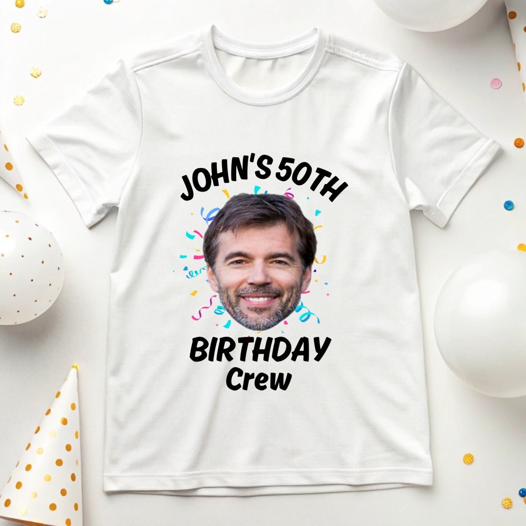 Custom It's My Birthday Face Name and Age Shirt, Funny Face Photo Shirt, Custom 50th Birthday Shirt,Funny Party 30th Birthday Matching Shirt