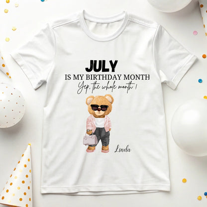 Birthday Month Cute Teddy Shirt