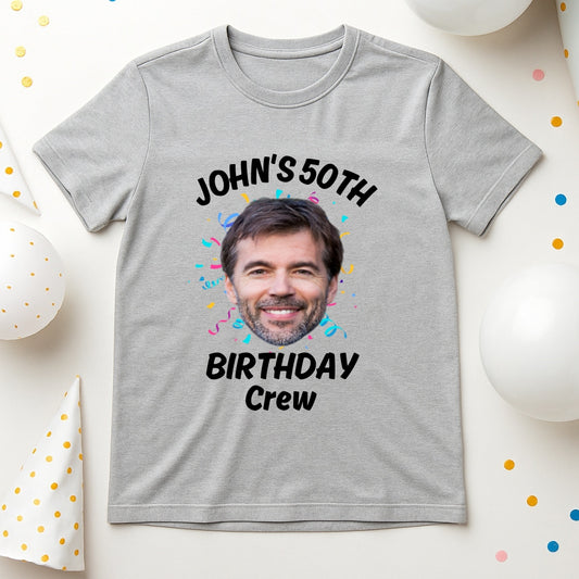 Custom It's My Birthday Face Name and Age Shirt, Funny Face Photo Shirt, Custom 50th Birthday Shirt,Funny Party 30th Birthday Matching Shirt